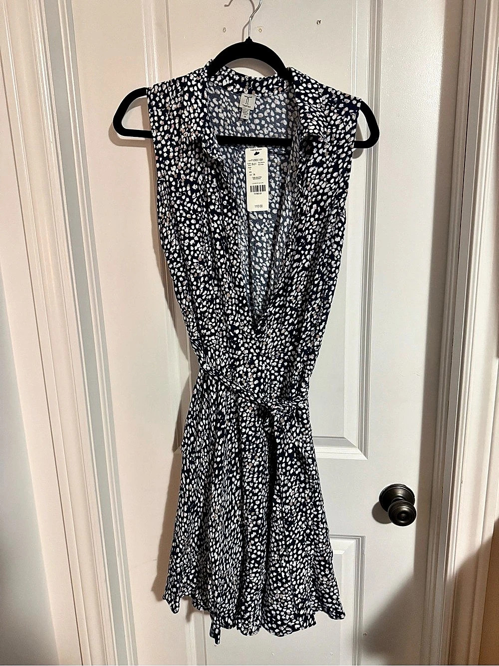 Jones New York Abstract Midi Dress in Blue & White Size 14 NWT